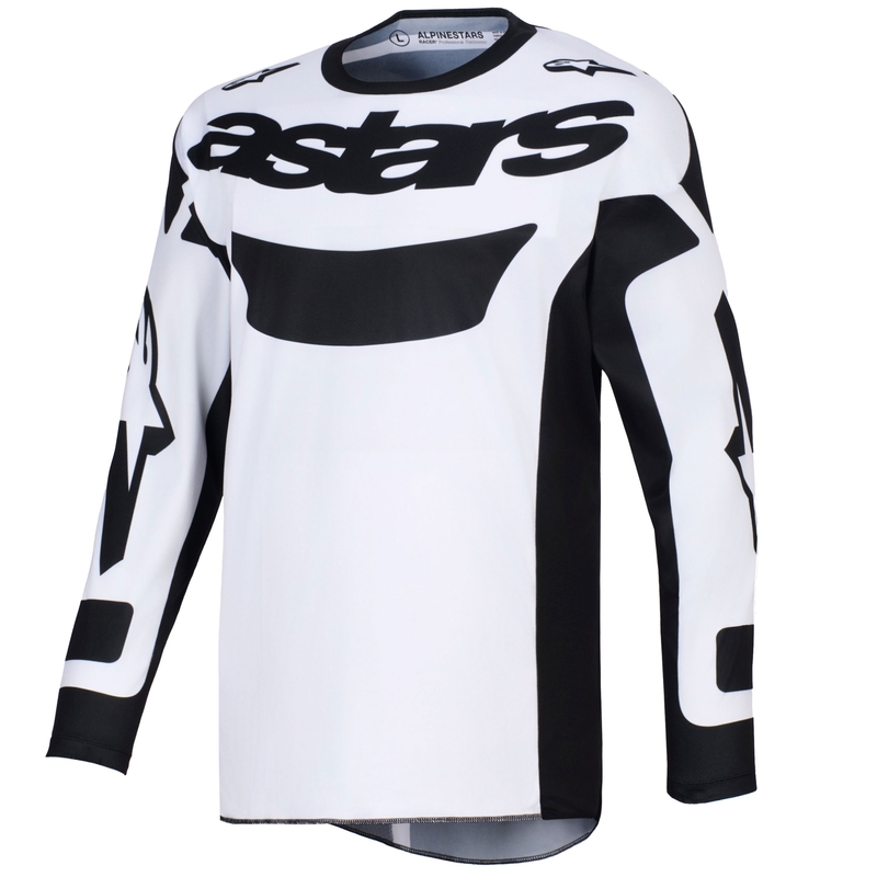 Tricou motocross Alpinestars Racer Riway alb-negru