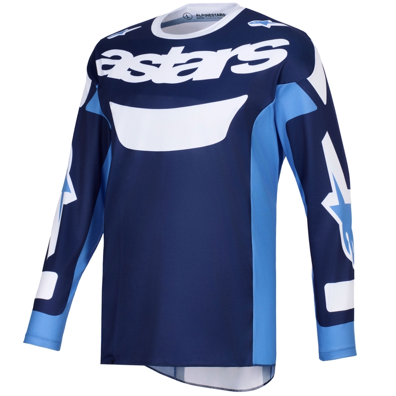 Tricou motocross Alpinestars Racer Riway albastru-albastru deschis-alb