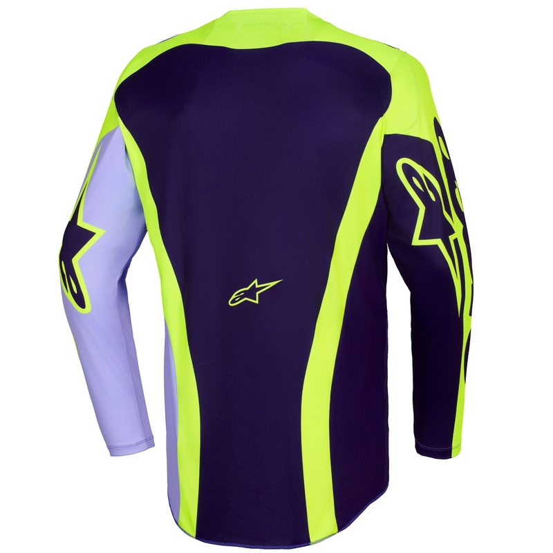 Tricou motocross Alpinestars Racer Portl violet-galben fluo