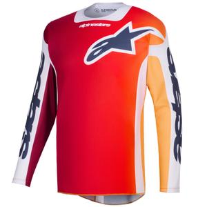 Tricou motocross Alpinestars Racer Portl roșu-portocaliu-gri deschis