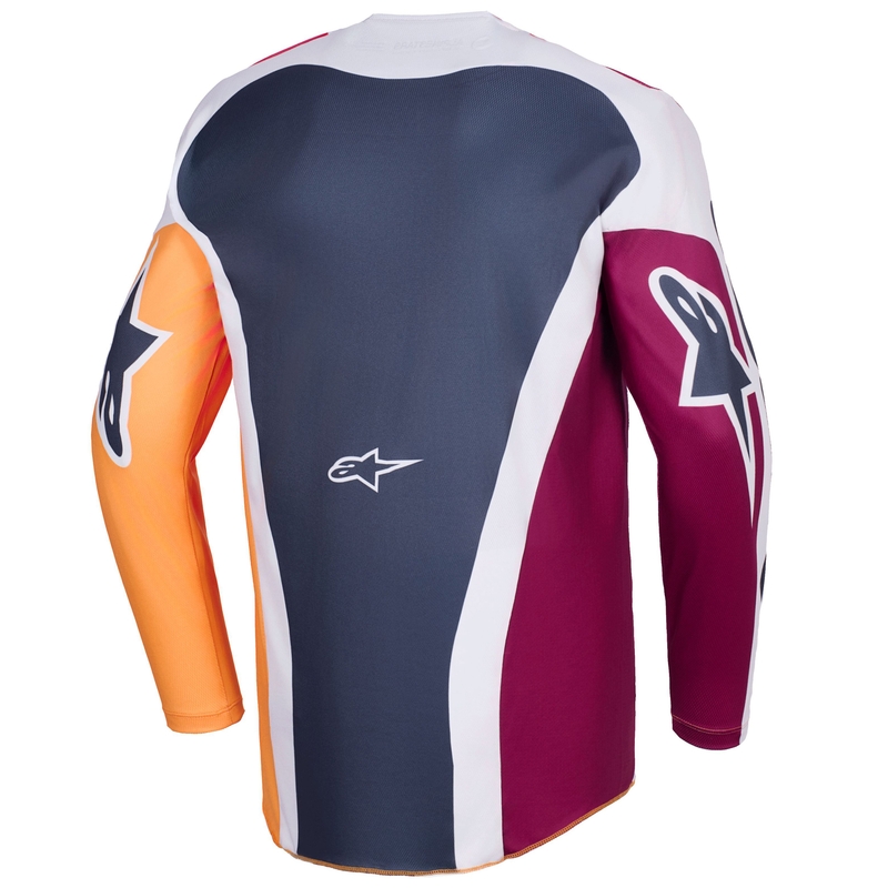 Tricou motocross Alpinestars Racer Portl roșu-portocaliu-gri deschis