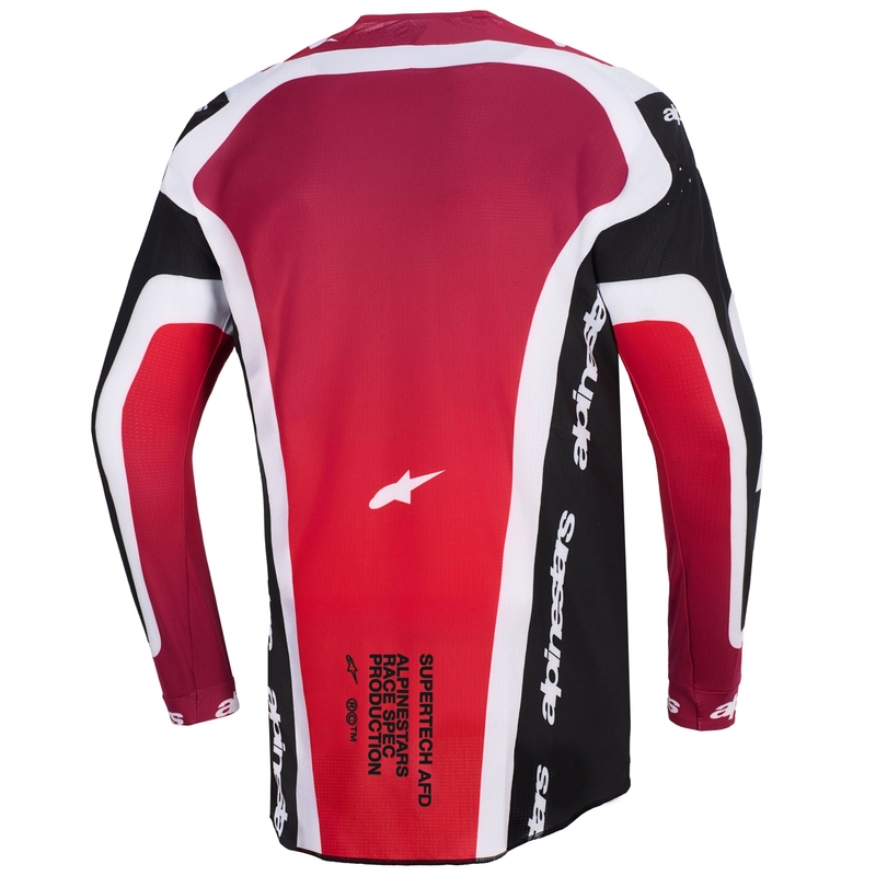 Tricou motocross Alpinestars Supertech Pro AFD Vista negru-roșu-alb
