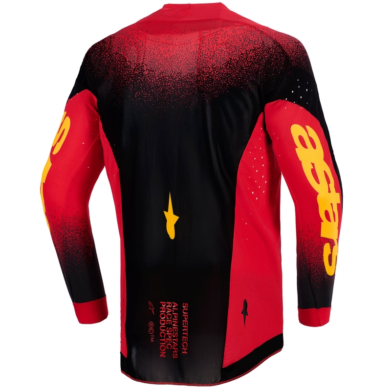 Tricou motocross Alpinestars Supertech Scenz roșu-negru-galben