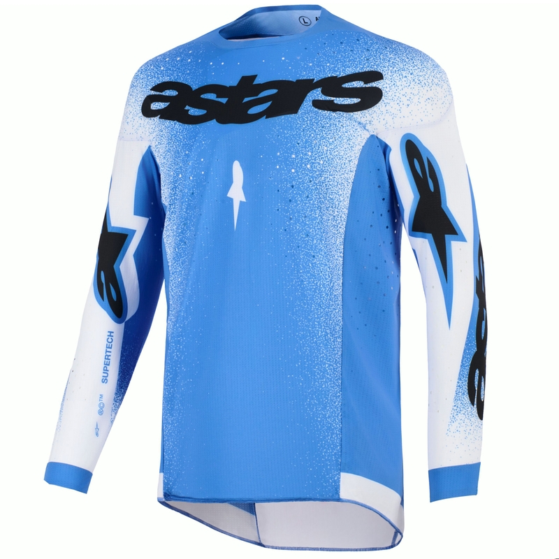 Tricou motocross Alpinestars Supertech Scenz albastru-alb