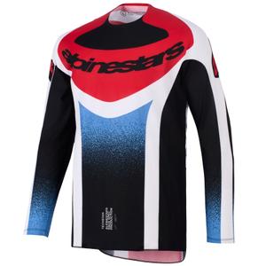 Tricou motocross Alpinestars Techstar Knif negru-alb-albastru-roșu