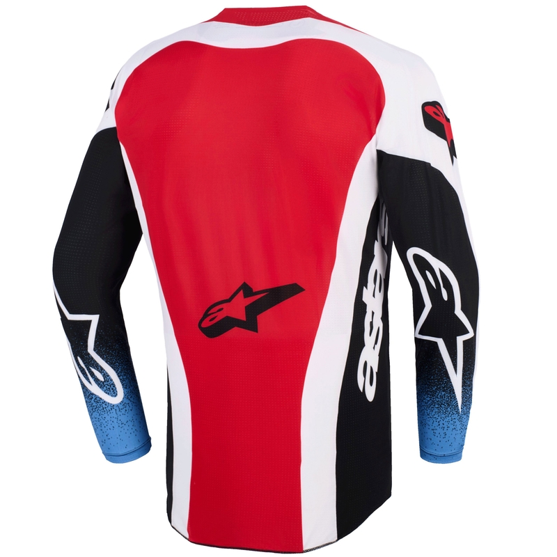 Tricou motocross Alpinestars Techstar Knif negru-alb-albastru-roșu