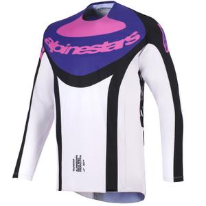 Tricou motocross Alpinestars Techstar Knif negru-gri deschis-violet