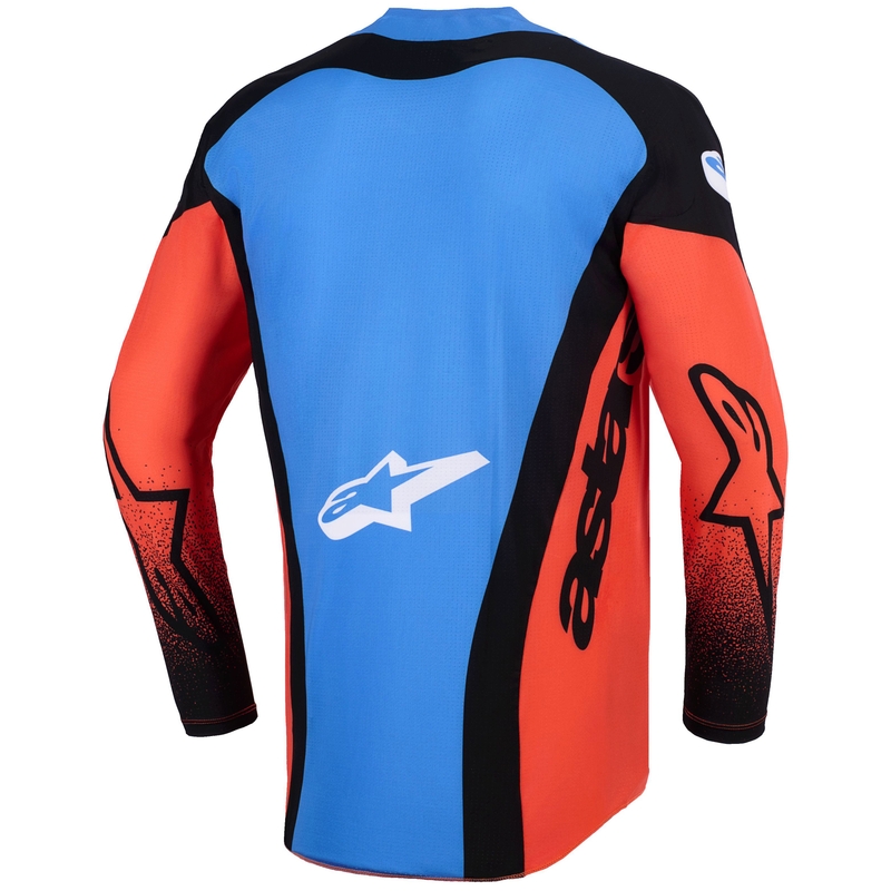 Tricou motocross Alpinestars Techstar Knif portocaliu-negru-albastru