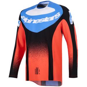 Tricou motocross Alpinestars Techstar Knif portocaliu-negru-albastru