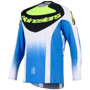 Tricou motocross Alpinestars Techstar Knif albastru-negru-galben fluo