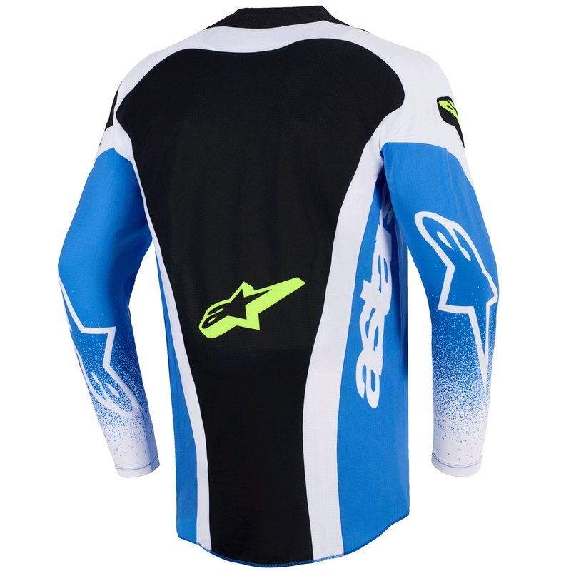 Tricou motocross Alpinestars Techstar Knif albastru-negru-galben fluo