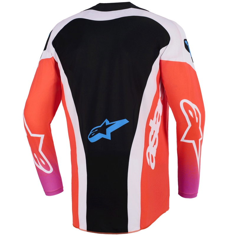Tricou motocross Alpinestars Techstar Knif gri deschis-portocaliu fluo-negru