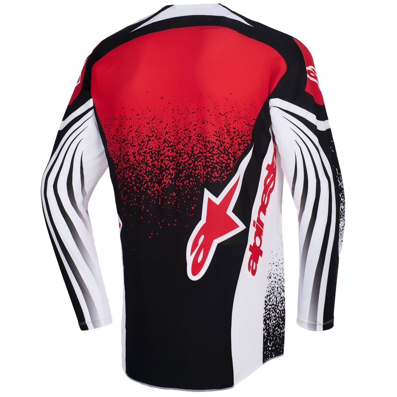 Tricou motocross Alpinestars Techstar Nomur negru-alb-roșu