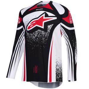 Tricou motocross Alpinestars Techstar Nomur negru-alb-roșu