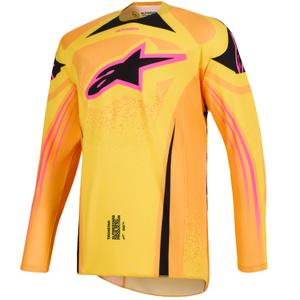 Tricou motocross Alpinestars Techstar Nomur portocaliu-galben-roz