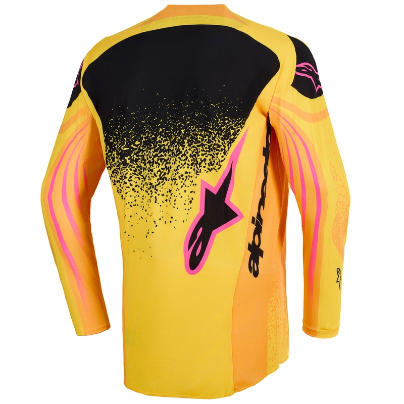 Tricou motocross Alpinestars Techstar Nomur portocaliu-galben-roz