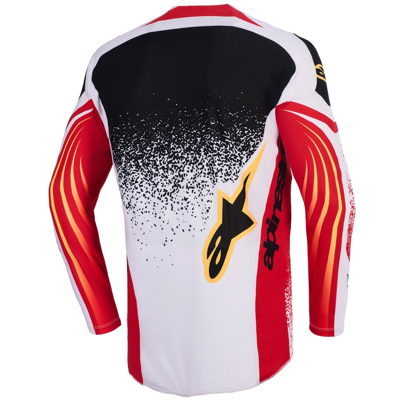 Tricou motocross Alpinestars Techstar Nomur gri deschis-roșu-negru-galben