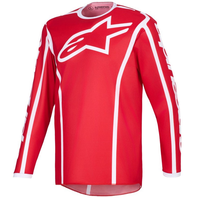 Tricou motocross Alpinestars Fluid Apex roșu-alb