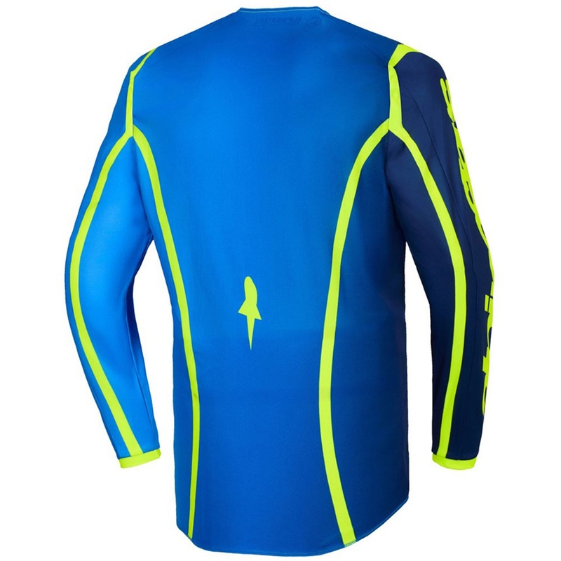 Tricou motocross Alpinestars Fluid Apex albastru-galben fluo