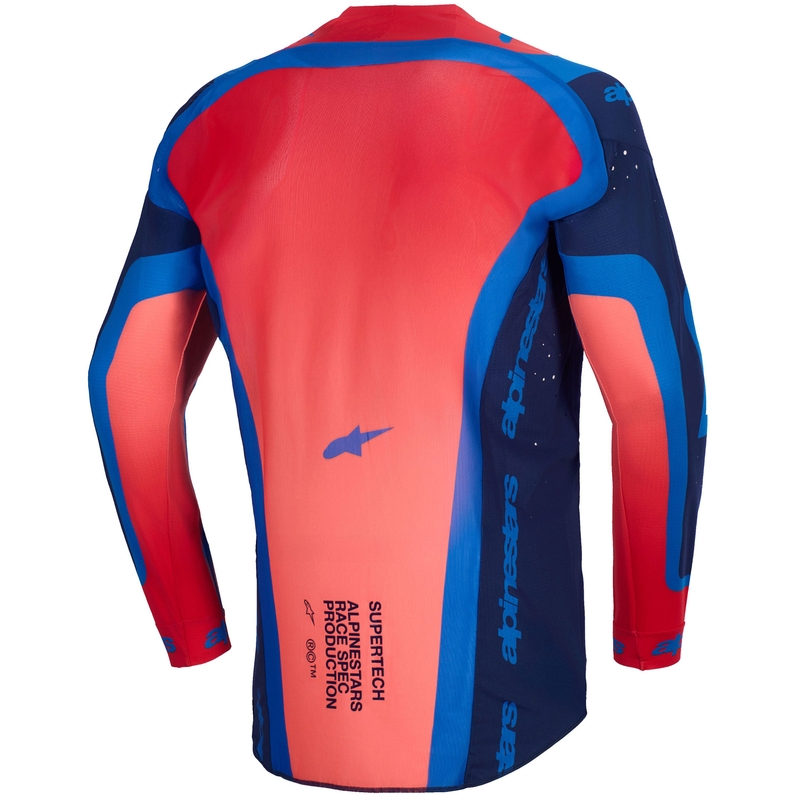 Tricou motocross Alpinestars Supertech Vista albastru închis-coral-cobalt