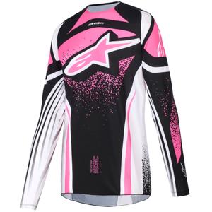 Tricou motocross Alpinestars Stella Techstar Nomur pentru femei negru-alb-roz