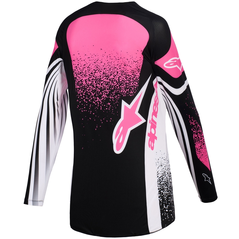 Tricou motocross Alpinestars Stella Techstar Nomur pentru femei negru-alb-roz