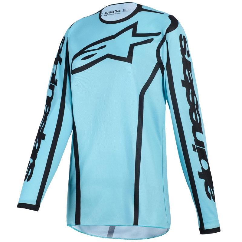 Tricou motocross Alpinestars Stella Fluid Apex pentru femei, turcoaz-negru