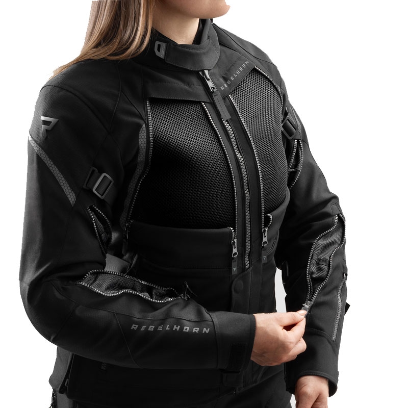 Geacă de motocicletă pentru femei Rebelhorn Hardy 3.0 neagră