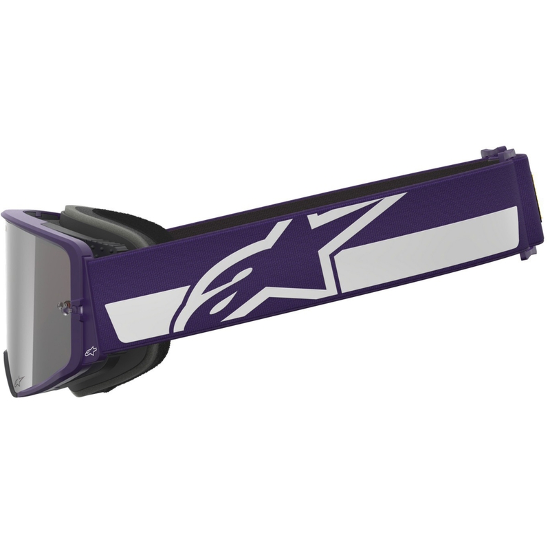 Ochelari motocross Alpinestars Supertech Vision Hunta96 XXV violet-alb cu plexiglas argintiu oglindă