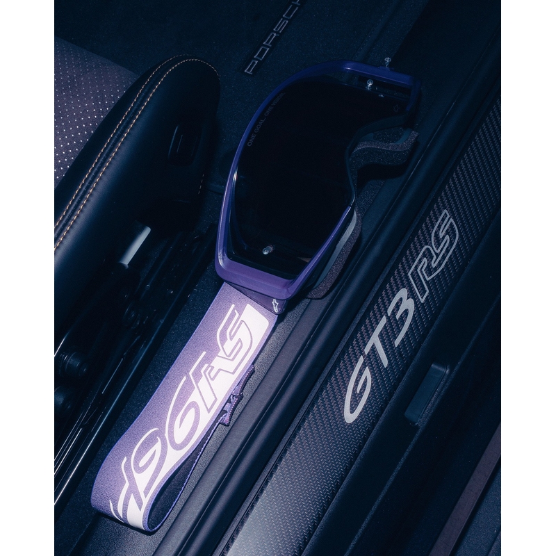 Ochelari motocross Alpinestars Supertech Vision Hunta96 XXV violet-alb cu plexiglas argintiu oglindă