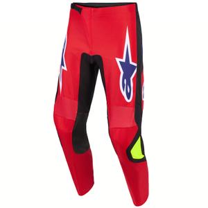 Pantaloni motocross Alpinestars Fluid Grid roșu-negru-violet-galben fluo