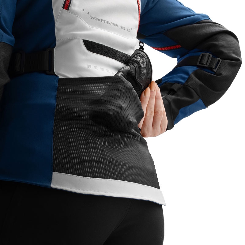 Geaca moto dama Rebelhorn Hardy 3.0 albastru-gri-rosu