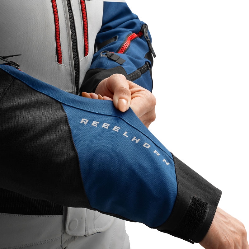 Geaca moto dama Rebelhorn Hardy 3.0 albastru-gri-rosu