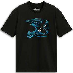 Tricou Alpinestars MX Cască CSF negru-albastru