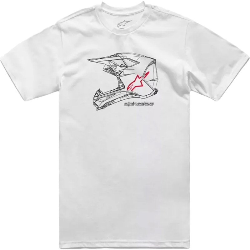 Tricou Alpinestars MX Casca CSF alb