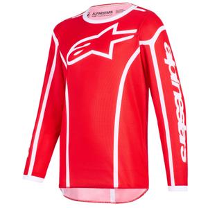 Tricou motocross Alpinestars Fluid Apex pentru copii roșu-alb
