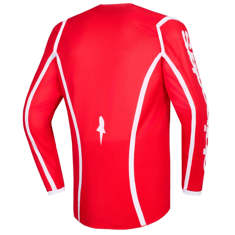 Tricou motocross Alpinestars Fluid Apex pentru copii roșu-alb