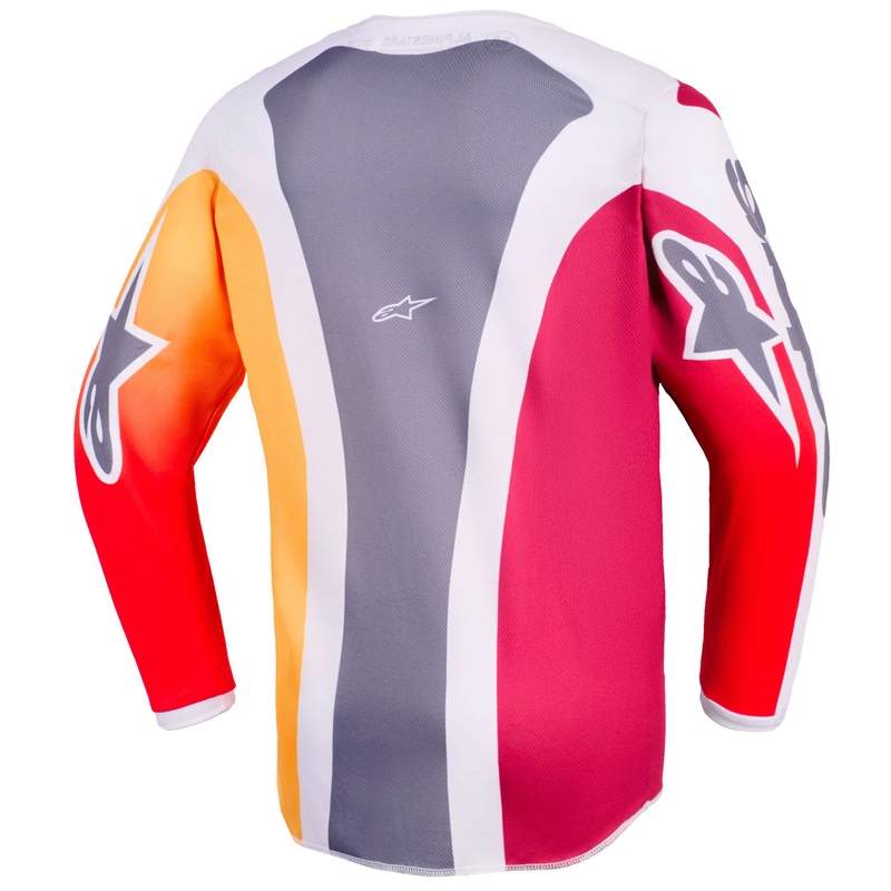 Tricou motocross Alpinestars Fluid Portl copii roșu-portocaliu-gri deschis