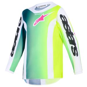 Tricou motocross Alpinestars Fluid Portl copii verde-alb-negru