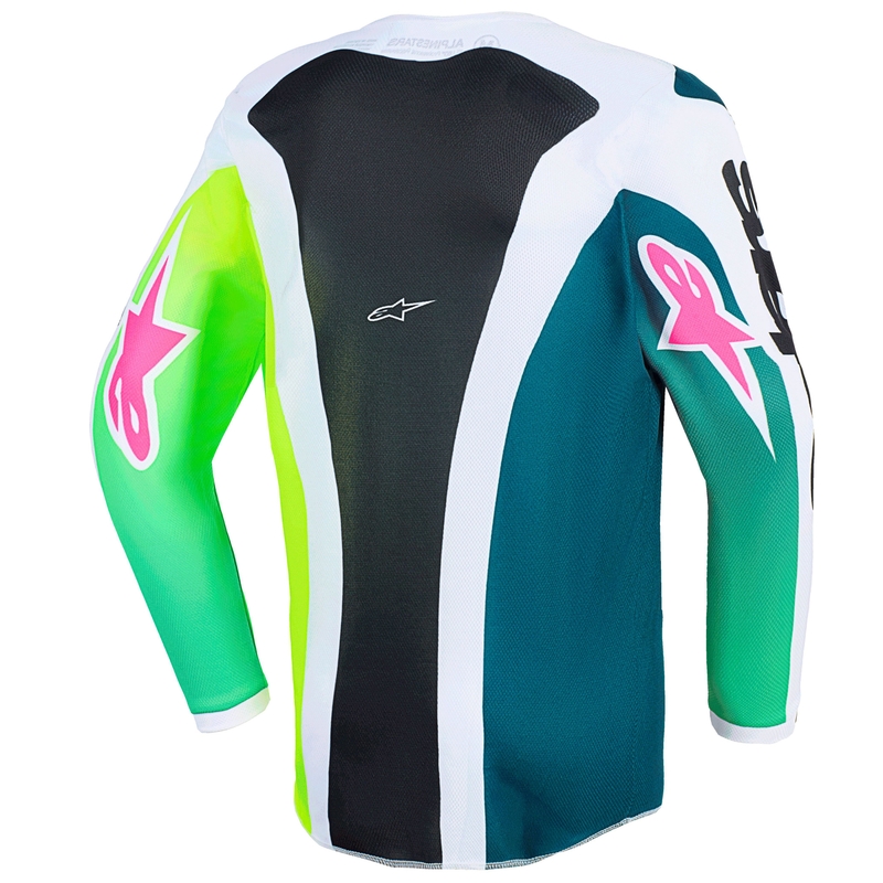 Tricou motocross Alpinestars Fluid Portl copii verde-alb-negru