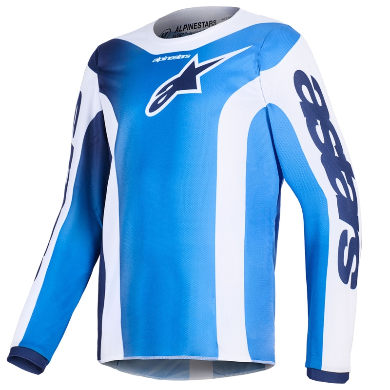 Tricou Motocross Alpinestars Fluid Portl Copii Albastru-Alb