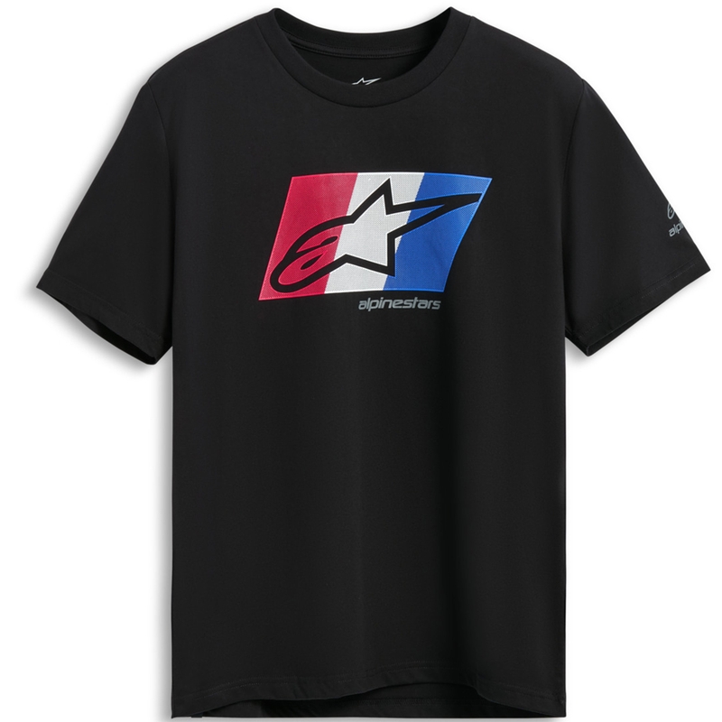 Tricou Alpinestars Global CSF negru-roșu-alb-albastru