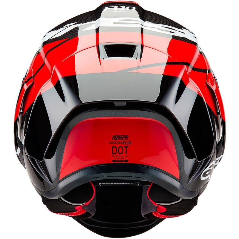 Cască integrală de motocicletă Alpinestars Supertech R-10 Element carbon fluo roșu-alb