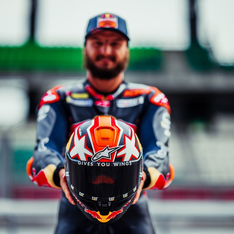 Cască integrală de motocicletă Alpinestars Supertech R-10 Element carbon fluo roșu-alb