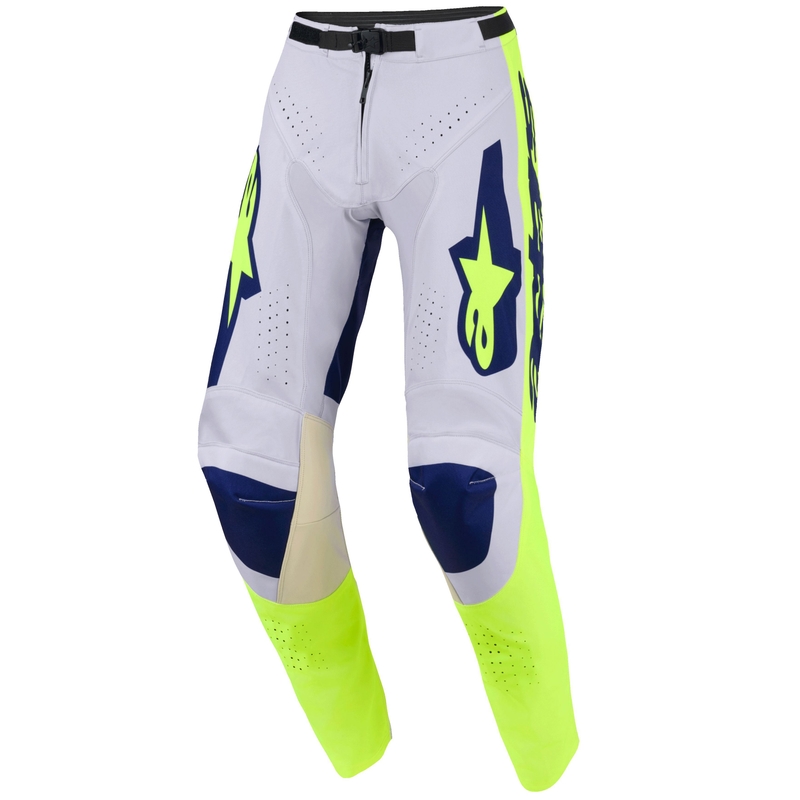 Pantaloni motocross Alpinestars Racer Air Riway gri deschis-galben fluo-albastru