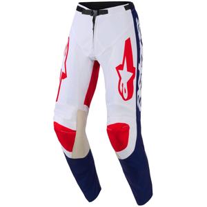 Pantaloni motocross Alpinestars Racer Riway alb-albastru-roșu