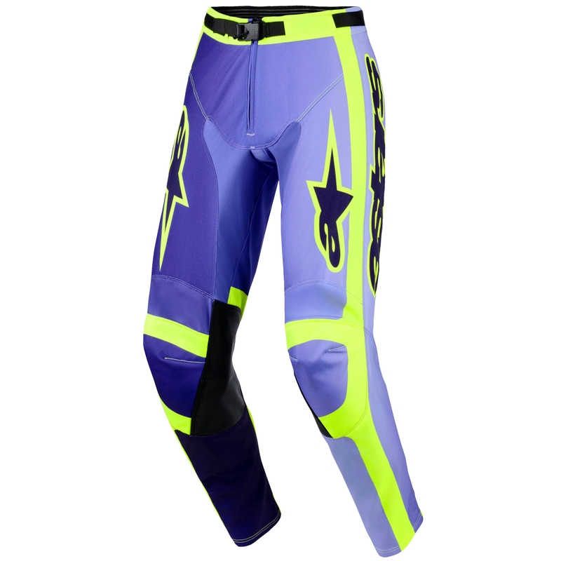 Pantaloni motocross Alpinestars Racer Portl violet-galben fluo