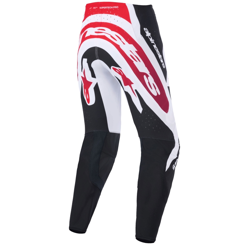 Pantaloni motocross Alpinestars Supertech Pro Vista negru-roșu-alb