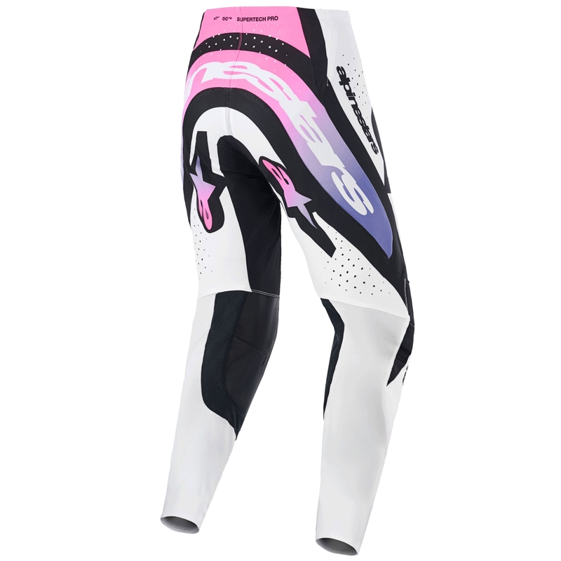 Pantaloni motocross Alpinestars Supertech Pro Vista alb-violet-negru