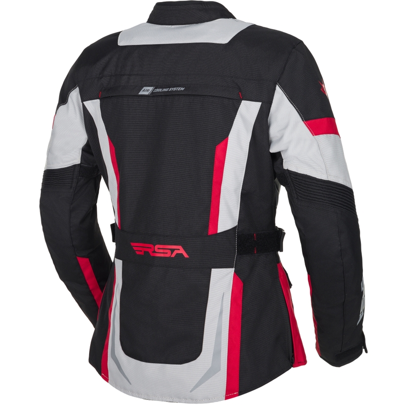 Geacă de motocicletă pentru femei RSA EXO 2 negru-gri-roșu